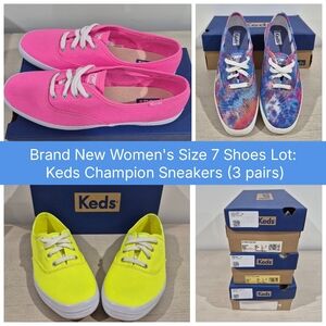 NEW Keds Champion Canvas Sneakers Bundle 3 Pairs Women's Size 7 Shoes
